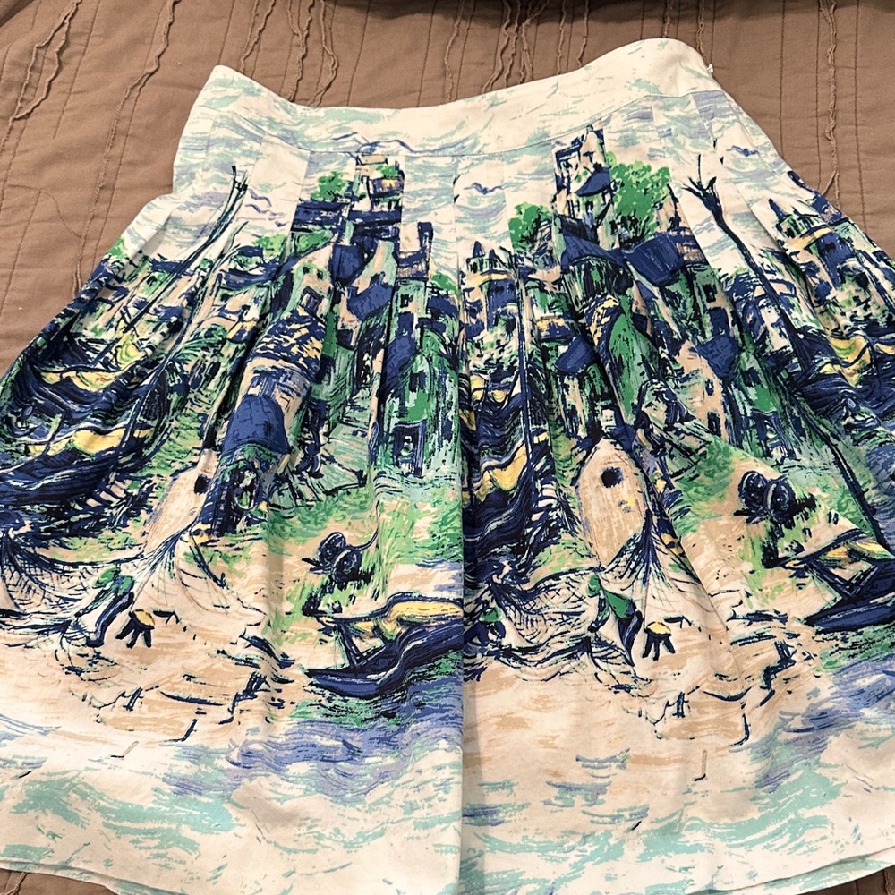 Talbots Artistic Blue and Green Skirt. Beautiful skirt